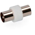 Connecteur tv m�le - m�le - 9, 5mm - r�tractable - m�tal / pvc - blanc