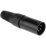 Connecteur xlr m�le droit 4 voies montage sur c�ble, placage argent ( prix pour 1 ) - rs pro