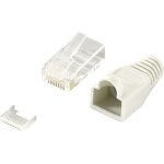 Connectique rj45 cat 6, non blind logilink mp0023 rj45 mle, droit ple: 8p8c gris 100 pc(s)