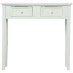 Console de 2 tiroirs coloris blanc - l80 x l30 x h76 cm - pegane -