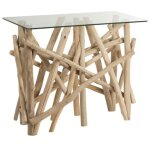 Console 96x47x77 cm en bois flott naturel - goa