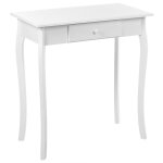 Console blanche en mdf et bois de pin � 1 tiroir moderne bureau el�gant albia
