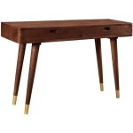 Rendez - vous déco - console en bois massif 2 tiroirs et détails dorés - colombo Rendez - vous déco - console en bois massif 2 tiroirs et détails dorés - colombo