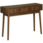 Console d�cor bois de noyer. 2 tiroirs - linear