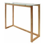 Console design bois & verre 'quality' 100cm naturel