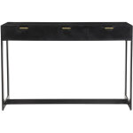 Console design avec rangements 3 tiroirs noire et mtal l115 cm avidan