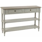 Console 2 tiroirs en bois naturel et gris - cyprien