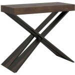 Console extensible 90x40 / 300 cm diago premium noyer structure anthracite