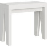 Console extensible blanche 90x40 - 300 naxo - support 2 pieds