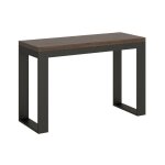 Console extensible double plateau bois fonc 120 - 200cm noceta - largeur 120 cm