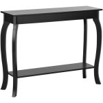 Beliani ? table console noire mdf 100x30x80 cm ? style r�tro ? �tag�re ouverte ? construction en bois ...