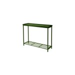 Console �tag�re en m�tal vert 2 �tag�res 75x23x60cm ? design moderne pour int�rieur ? structure robuste ...