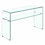 Console rectangulaire l. 100 cm verre tremp et tagre vitre - ice
