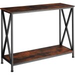 Tectake ? table console industrielle 100 x 35 x 80, 5 cm ? acier noir et panneau de particules ? �tag�re ...