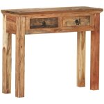 Bonnevie - console table d'appoint - meuble d'entre 90, 5x30x75 cm bois d'acacia et de rcupration ...
