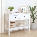 Bonnevie - console table d'appoint - meuble d'entre blanc 100x35x75 cm bois massif de pin bv723206