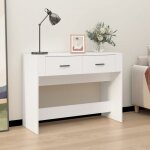 Bonnevie - console table d'appoint - meuble d'entre blanc 100x39x75 cm bois d'ingnierie bv741885