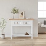 Bonnevie - console table d'appoint - meuble d'entre gamme corona pin mexicain blanc 90x34, 5x73 cm bv646839 ...