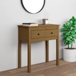 Bonnevie - console table d'appoint - meuble d'entre marron miel 70x35x75 cm bois massif de pin bv765155 ...