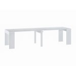 Vente - unique - console table extensible 12 couverts - 6 rallonges - blanc - onega