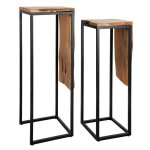 Aubry gaspard - console en teck et mtal - arden sellettes gigognes