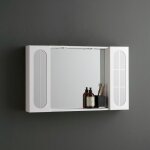 Kiamami valentina - container salle de bain miroir 92cm 2 meubles muraux avec porte miroir et lumi�re ...