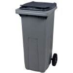 Conteneur 2 roues gris - gris 120 litres vidage par prise frontale - sn rossignol