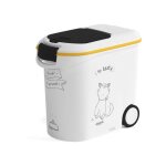 Curver - conteneur a croquettes pour chat avec roulettes 12 kg - 35l - le diner et servi