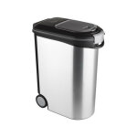 Curver - conteneur a croquettes pour chien 20 kg - 54l - aspect mtal