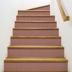 Contremarche adh�sive autocollante pianella, 19, 5 x 100 cm, motif �ventails rouge, style asiatique, ...