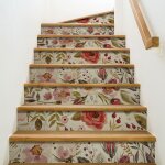 Contremarche autocollante 19, 5 x 100 cm x3, illustration bohme champtre avec fleurs roses