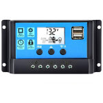 Contr�leur de panneau solaire universel r�gulateur de charge de batterie 12v / 24v auto avec double usb ...