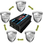 Convertisseur pur sinus 12v 220v 300w avec t�l�commande et double prises ac pour camion et rv - rtgpt. ...