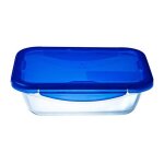Pyrex - cook&go plat de conservation rectangulaire 3, 3l 30x23cm + couvercle bleu