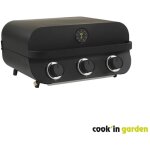 Cook'in garden - barbecue a gaz flavo 60 - a poser - 3 br�leurs droits en inox - 8, 4 kw - allumage piezzo ...