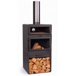 Cookking - chemin�e d'ext�rieur vento, four in�tgr�, acier brut 111501