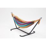 Concept - usine - hamac sur pied 2, 6 m avec toile en polyester multicolore copacabana