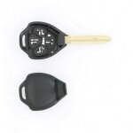 Coque cle compatible avec toyota 3 boutons lame crantee fixe