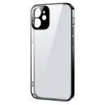 Coque transparente ultra fine avec cadre m�tallique pour iphone 12 pro, noire