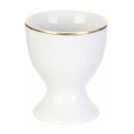 Coquetier design  liser�  7cm blanc & or