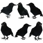 Corbeaux � plumes noires d'halloween, paquet de 6 oiseaux de d�coration d'halloween avec de vraies plumes ...