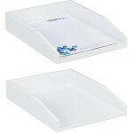 Corbeille � courrier empilable, lot de 2, papier format a4, bureau, range - documents & lettres, bambou, ...