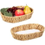 Corbeille à fruits, lot de 2, panier déco pour fruits, pain, etc. , jacinthe d'eau, hxlxp : 7x33x22 cm, ... Corbeille à fruits, lot de 2, panier déco pour fruits, pain, etc. , jacinthe d'eau, hxlxp : 7x33x22 cm, ...