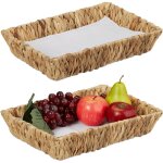 Corbeille  fruits, lot de 2, panier dco pour fruits, pain, etc. , jacinthe d'eau, hxlxp : 7x34x24 cm, ...