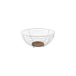 Corbeille � fruits en m�tal blanc et bois