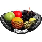 Corbeille a fruit en m�tal noir - 24 cm - corbeille fruit d�coratif pour fruits, l�gumes et pain - pour ...
