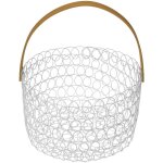 Corbeille à fruits ronde fil métallique 24 cm blanc Corbeille à fruits ronde fil métallique 24 cm blanc