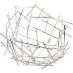 Corbeille  fruits ronde en mtal bowl argent