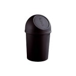 Poubelle � clapet push 6 litres diam 21cm h37, 5 cm noir h2401095 - helit