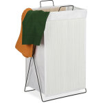 Corbeille  linge bambou 40 l panier  linge pliable sac  linge anse pliant hxlxp 61 x 38 x 22 cm, blanc ...